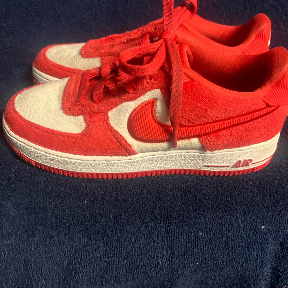 Nike Air Force 1 Low in Red & White Suede